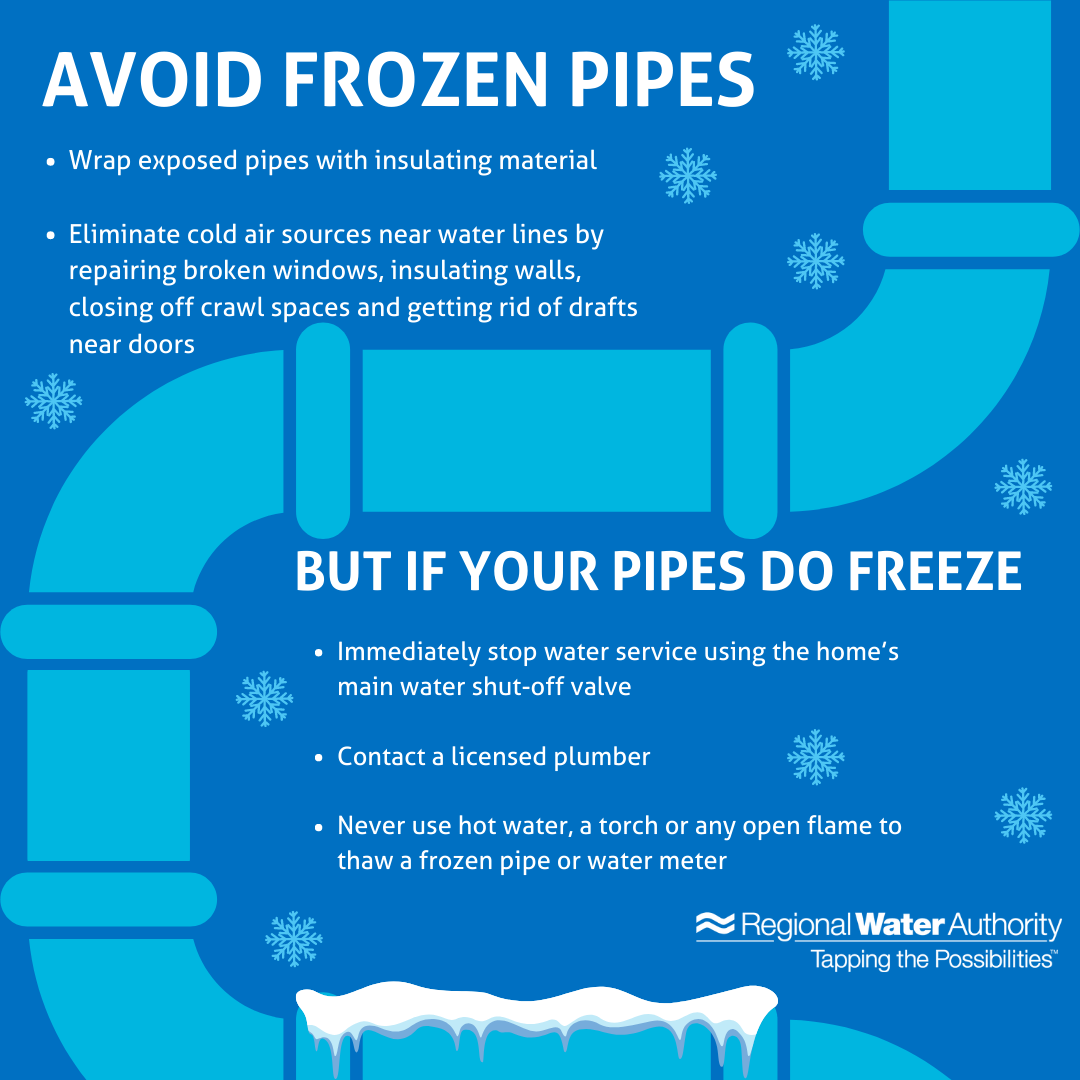 Regional Water Authority Offers Tips To Keep Pipes From Freezing As Temperatures Plummet